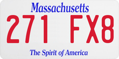 MA license plate 271FX8