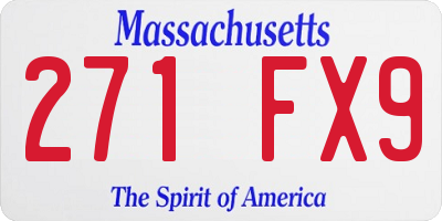 MA license plate 271FX9