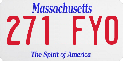 MA license plate 271FY0