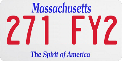 MA license plate 271FY2