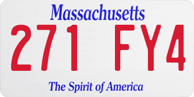 MA license plate 271FY4