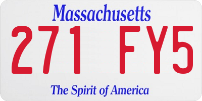 MA license plate 271FY5