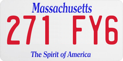 MA license plate 271FY6