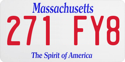 MA license plate 271FY8