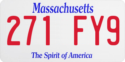 MA license plate 271FY9
