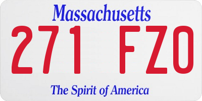 MA license plate 271FZ0