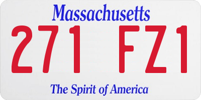 MA license plate 271FZ1