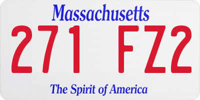 MA license plate 271FZ2