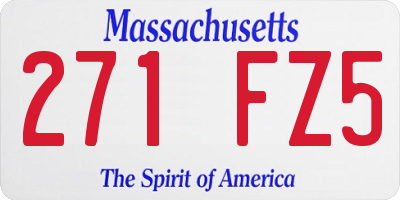 MA license plate 271FZ5