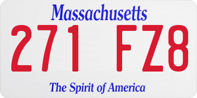 MA license plate 271FZ8