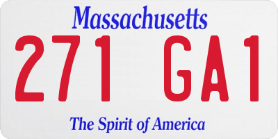 MA license plate 271GA1