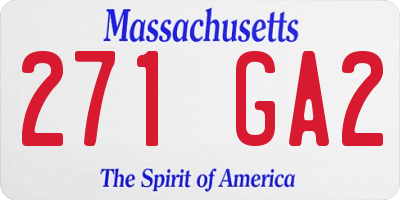 MA license plate 271GA2