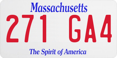 MA license plate 271GA4