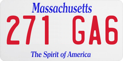 MA license plate 271GA6