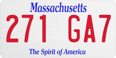MA license plate 271GA7