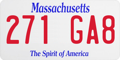 MA license plate 271GA8