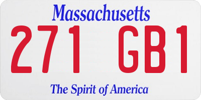MA license plate 271GB1