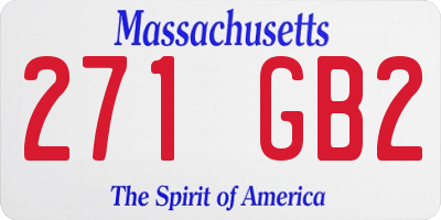 MA license plate 271GB2