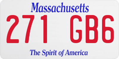 MA license plate 271GB6