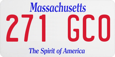 MA license plate 271GC0