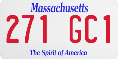 MA license plate 271GC1