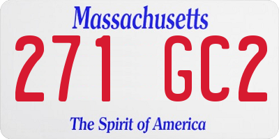 MA license plate 271GC2
