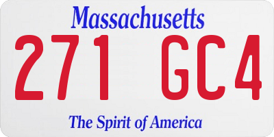 MA license plate 271GC4
