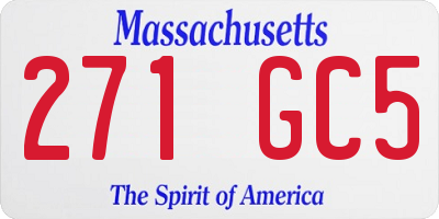 MA license plate 271GC5