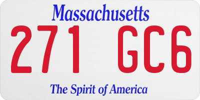 MA license plate 271GC6