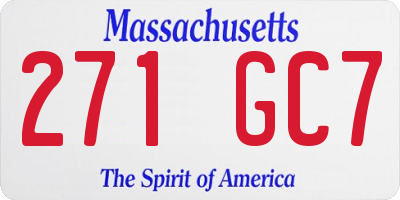 MA license plate 271GC7