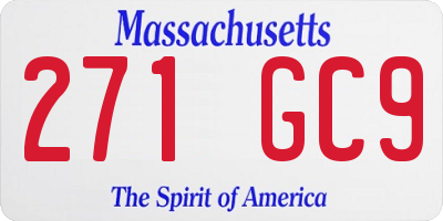 MA license plate 271GC9