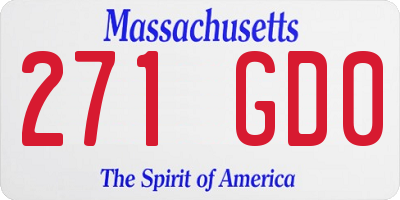 MA license plate 271GD0