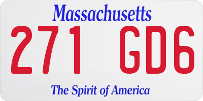 MA license plate 271GD6