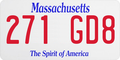 MA license plate 271GD8