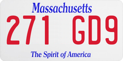 MA license plate 271GD9