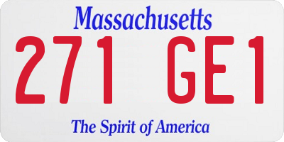 MA license plate 271GE1