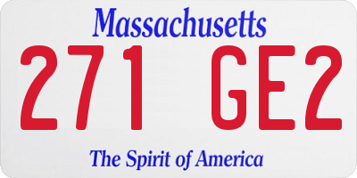 MA license plate 271GE2