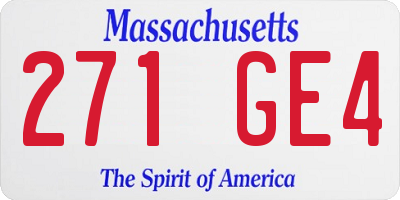 MA license plate 271GE4