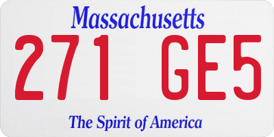 MA license plate 271GE5