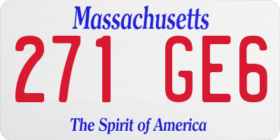 MA license plate 271GE6