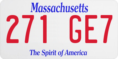 MA license plate 271GE7