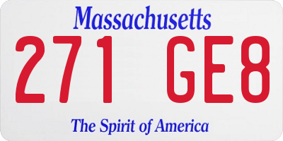 MA license plate 271GE8