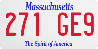 MA license plate 271GE9
