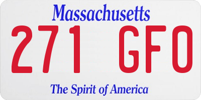 MA license plate 271GF0