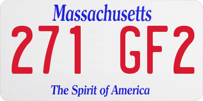 MA license plate 271GF2