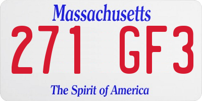 MA license plate 271GF3