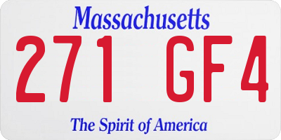 MA license plate 271GF4