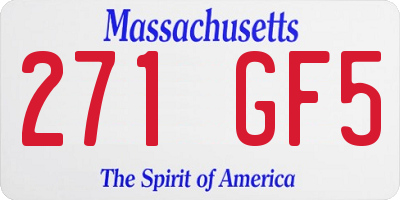 MA license plate 271GF5