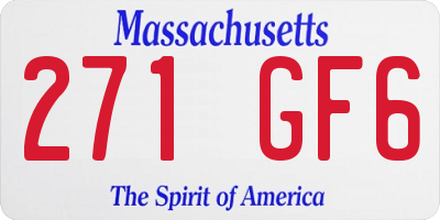 MA license plate 271GF6