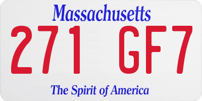 MA license plate 271GF7